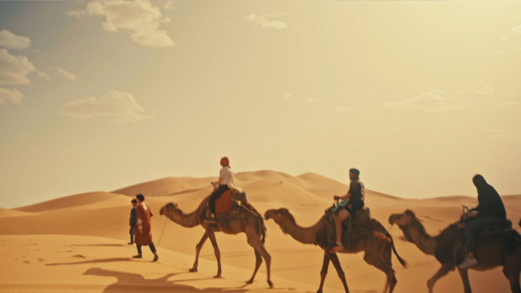 Ruta en camello por las dunas de Merzouga en el desierto del Sahara